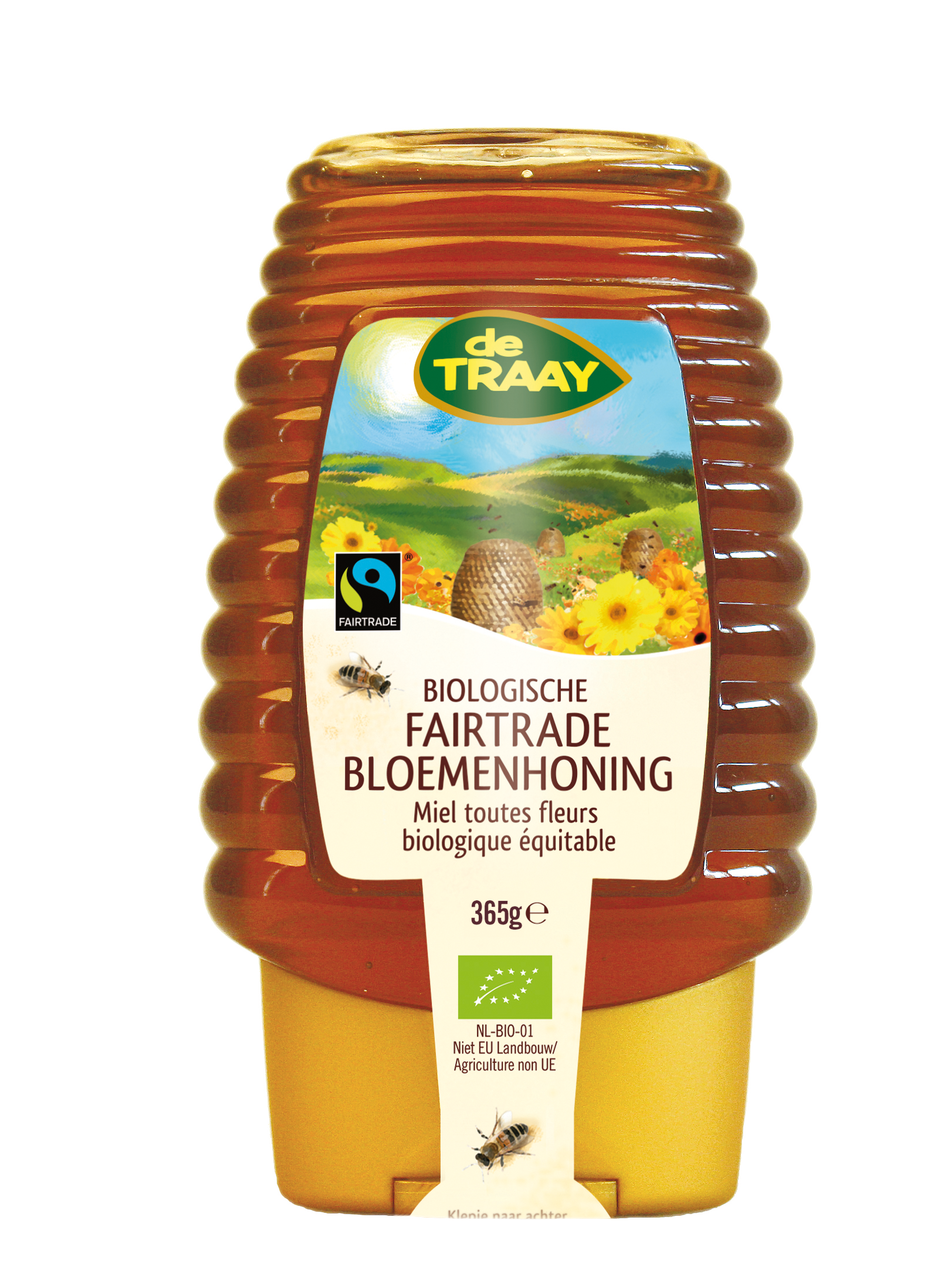 Biologische Fairtrade honing in knijpfles